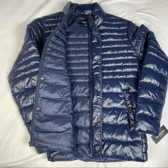 NWT Packable Quilted Jacket Kenneth Cole New York Men's Size M Navy Blue - Picture 3 of 4